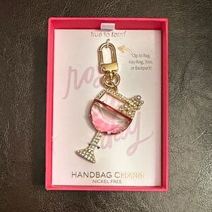Pink and Gold Handbag Charm True to Form Cocktail Champagne 🍾 Glass